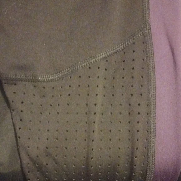 Avia Black and Purple Leggings with Orange Reflective Stripe - Picture 3 of 5